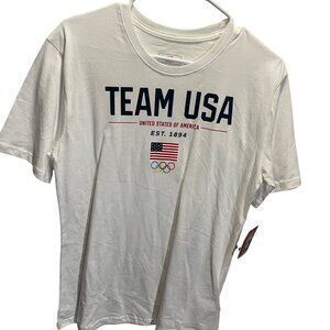 Team USA Olympics White T-Shirt XL 18/20 Lightweight Cotton Crew Neck womens
